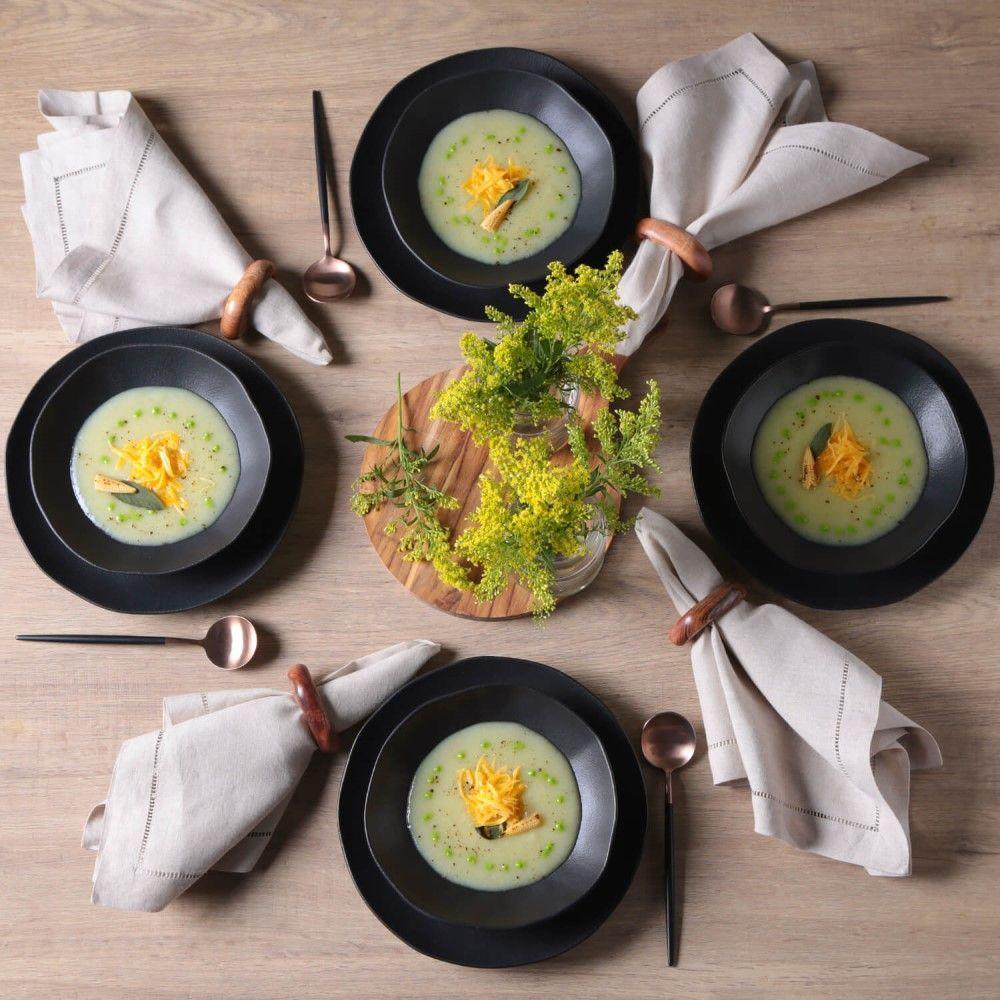 Conjunto De Xícara De Cafezinho Com Pires 06 Peças Orgânico Preto Matte Porto Brasil - 3