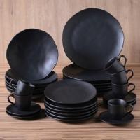 Conjunto De Xícara De Cafezinho Com Pires 06 Peças Orgânico Preto Matte Porto Brasil