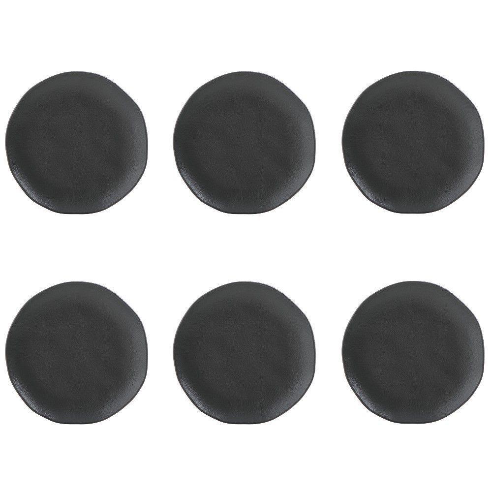 Conjunto De Pratos De Sobremesa 06 Peças Orgânico Preto Matte Porto Brasil - 1