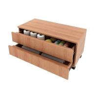 Bancada de Banheiro BN3603 2 Gavetas c/ Rodízio cor Branco - Tecno Mobili - 5