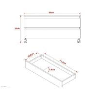 Bancada de Banheiro BN3603 2 Gavetas c/ Rodízio cor Branco - Tecno Mobili - 6