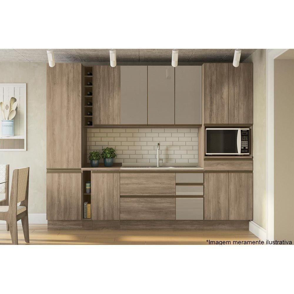 Nicho de Cozinha Modulado Maxxi G741 c/ Tampo 40cm Nogal/Preto - Kappesberg - 4