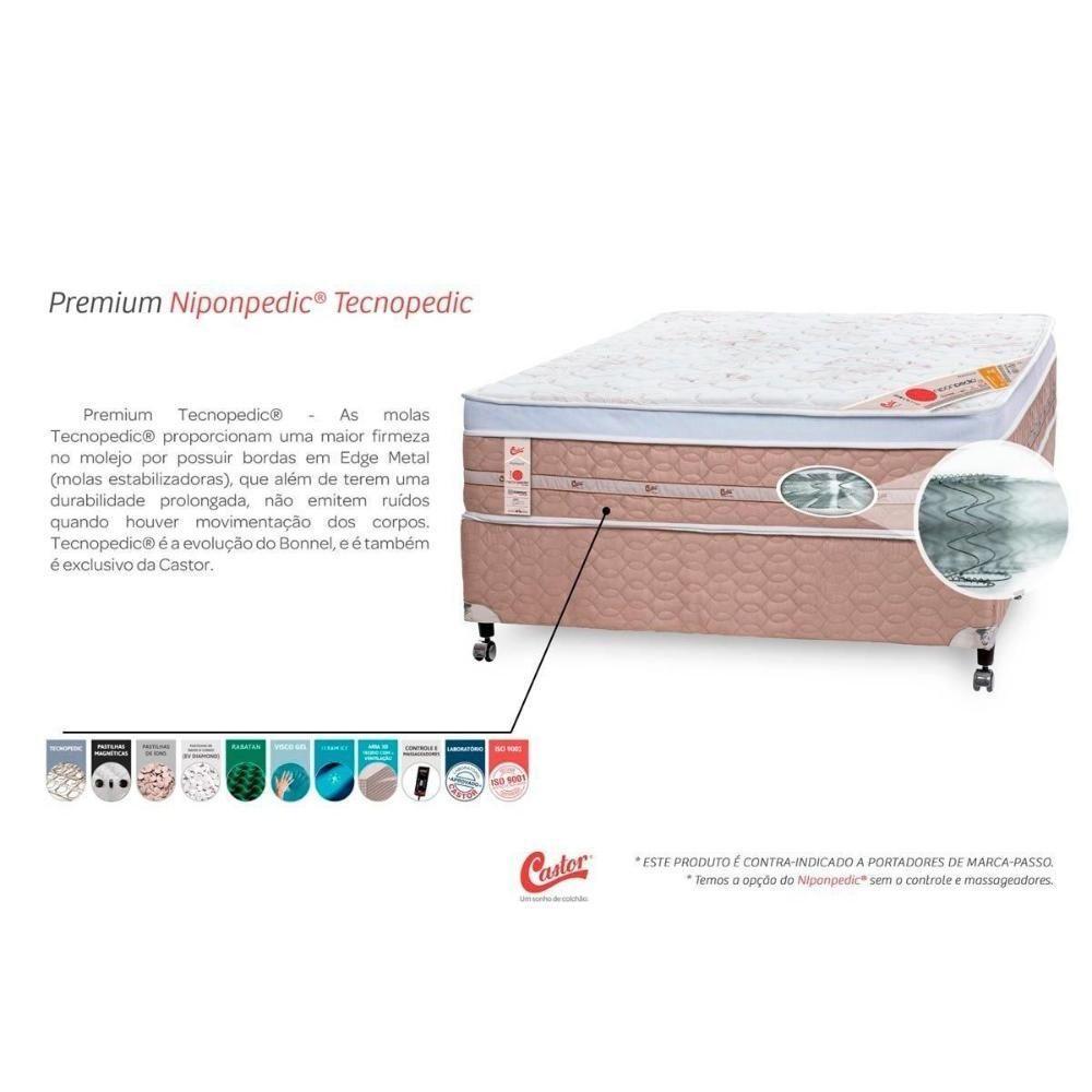 Cama Box Baú Queen: Colchão Magnético + Base Crc Courano Bege(158x198) - 3