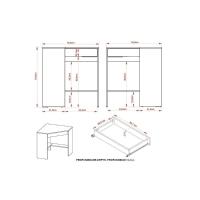 Mesa de Escritório Canto ME4169 c/ 1 Gaveta Amêndoa - Tecno Mobili