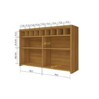 Armário Aéreo p/ Cozinha Baronesa 1 Porta Basculante c/ Adega e Nicho Ripado 120cm Freijó - Nesher - 3