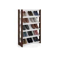 Armário Sapateira Quarto 8 Prats AZ1006 Branco/Nogal - Tecno Mobili - 2