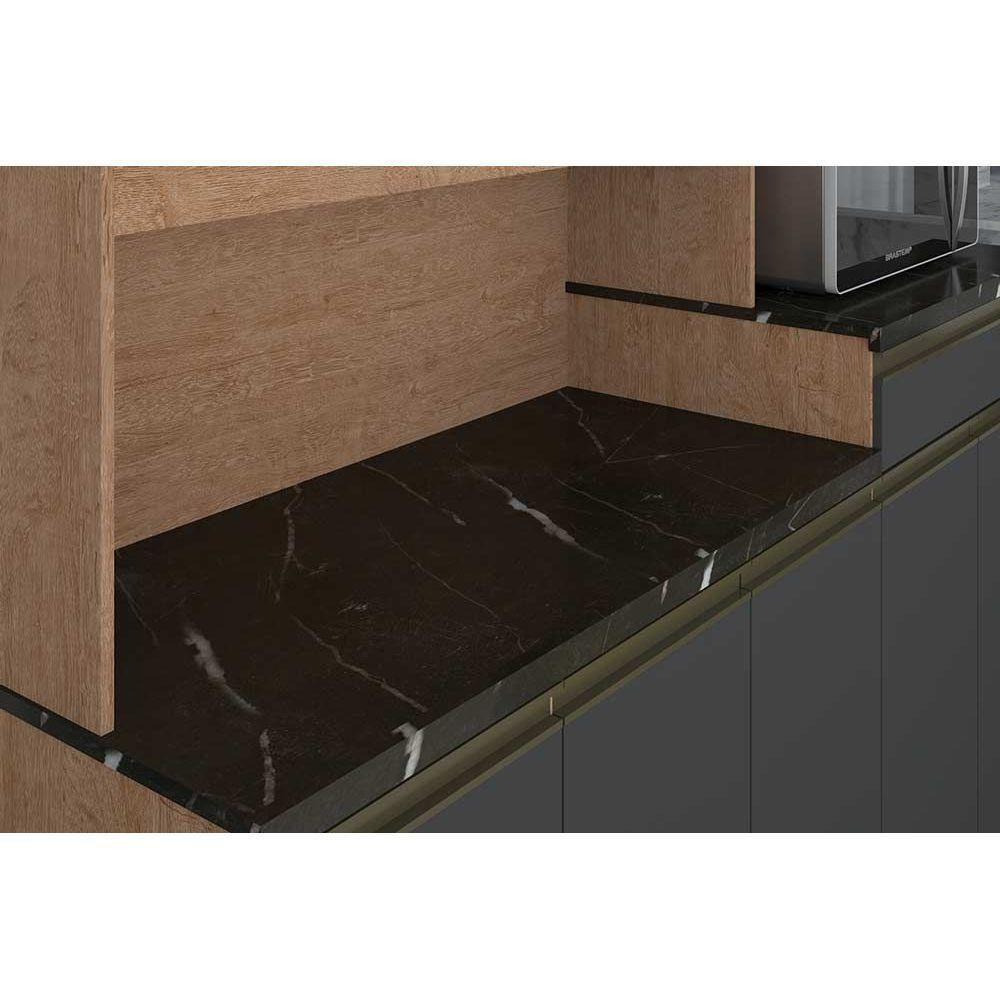 Cozinha Compacta Merlot Perfil c/ 9 Portas e 1 Gaveta Sevilha/Cinza - Ronipa - 8