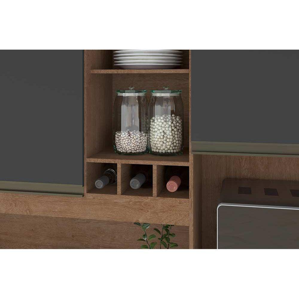 Cozinha Compacta Merlot Perfil c/ 9 Portas e 1 Gaveta Sevilha/Cinza - Ronipa - 9