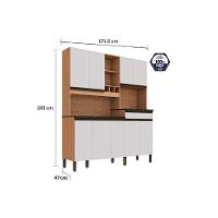 Cozinha Compacta Merlot Perfil c/ 9 Portas e 1 Gaveta Sevilha/Cinza - Ronipa - 10