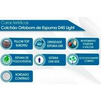 Cama Box Queen: Colchão Espuma D45 Ortobom Light Saúde Ortopilow + Base CRC Suede Clean(158x198)