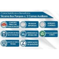 Cama Box Base c/2 Auxiliares Solteiro Universal Rústico Bordado Brown (88x188x32) - Paropas - 2