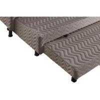 Cama Box Base c/2 Auxiliares Solteiro Universal Rústico Bordado Brown (88x188x32) - Paropas - 3