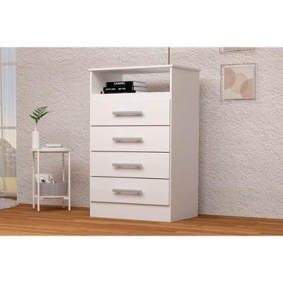 Cômoda Jéssica C 4 Gavetas em MDF com Puxadores Branco para Quarto