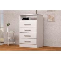 Cômoda de Quarto Jéssica c/ 1 Nicho e 4 Gavetas Branco - ACP - 1