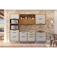 Armário Aéreo p/ Cozinha Imperatriz c/ 1 Porta Basculante 80cm Freijo/Off White - Nesher - 3