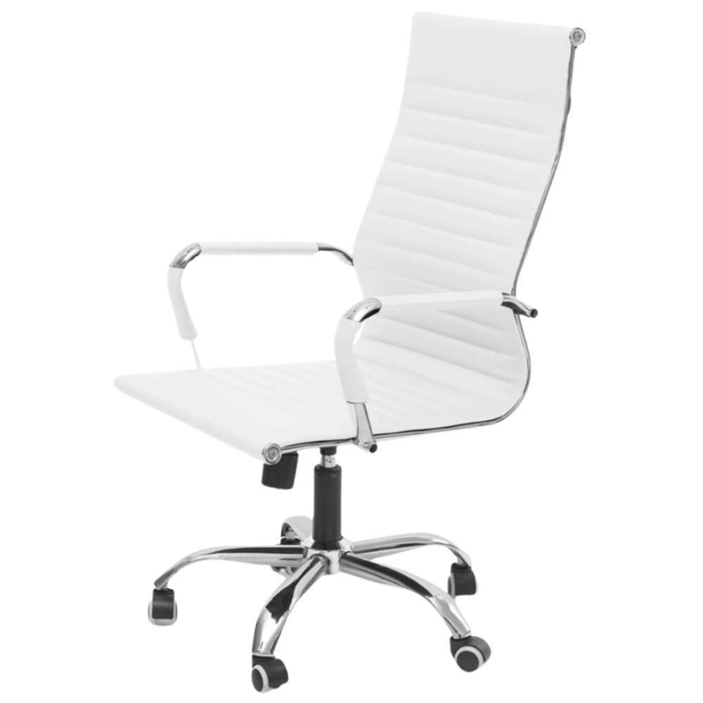 Cadeira De Escritório Esteirinha Base Cromada Com Rodinha Fortt Bilbao Branca - Cef01-b - 6