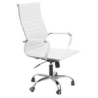 Cadeira De Escritório Esteirinha Base Cromada Com Rodinha Fortt Bilbao Branca - Cef01-b - 1