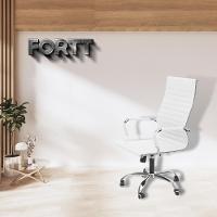 Cadeira De Escritório Esteirinha Base Cromada Com Rodinha Fortt Bilbao Branca - Cef01-b - 3