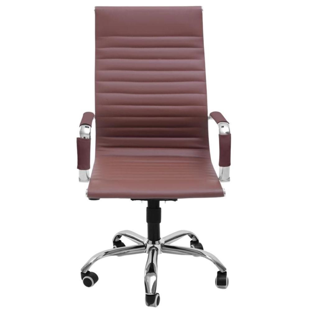 Cadeira De Escritório Esteirinha Base Cromada Com Rodinha Fortt Praga Marrom - Cef02-m - 6