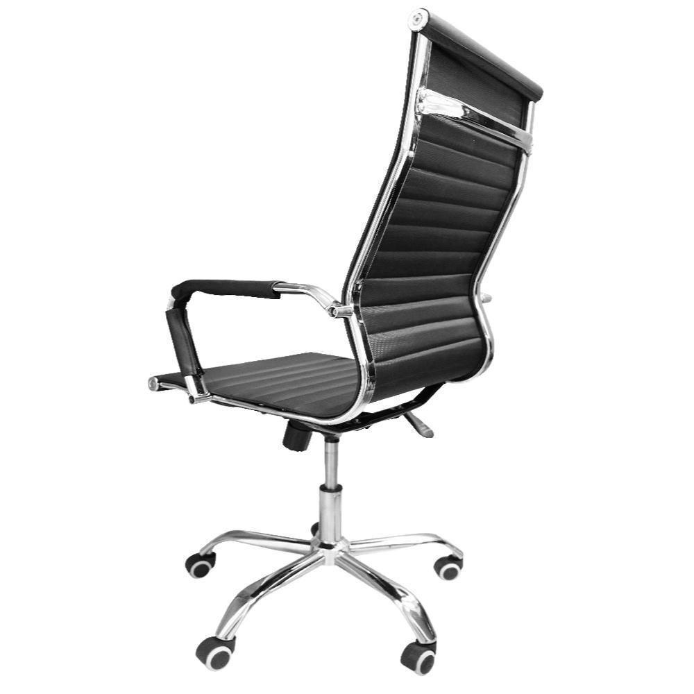 Cadeira De Escritório Esteirinha Base Cromada Com Rodinha Fortt Oslo Preta - Cef03-p - 3