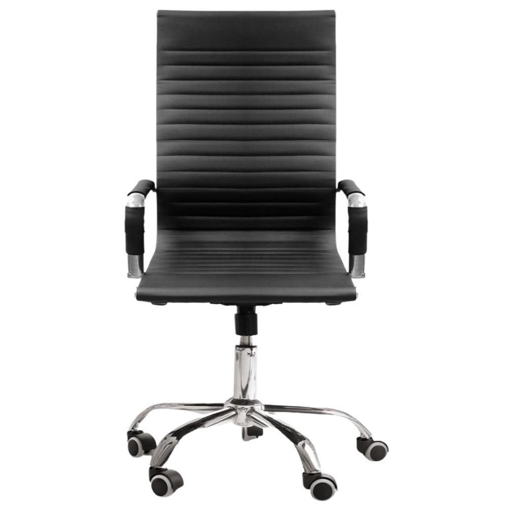 Cadeira De Escritório Esteirinha Base Cromada Com Rodinha Fortt Oslo Preta - Cef03-p - 5