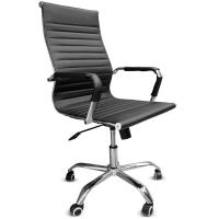 Cadeira De Escritório Esteirinha Base Cromada Com Rodinha Fortt Oslo Preta - Cef03-p - 1