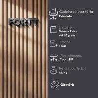 Cadeira De Escritório Esteirinha Base Cromada Com Rodinha Fortt Oslo Preta - Cef03-p
