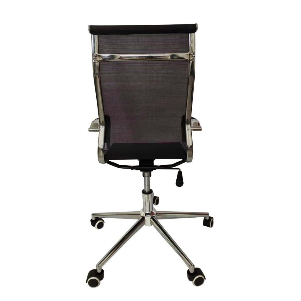 Cadeira De Escritório Esteirinha Tela Mesh Base Cromada Com Rodinha Fortt Salta Preta - Cef04-p - 7