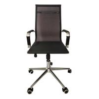 Cadeira De Escritório Esteirinha Tela Mesh Base Cromada Com Rodinha Fortt Salta Preta - Cef04-p - 5