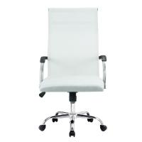 Cadeira De Escritório Esteirinha Tela Mesh Base Cromada Com Rodinha Fortt Salta Branca - Cef04-p - 1