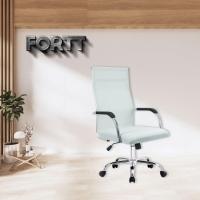 Cadeira De Escritório Esteirinha Tela Mesh Base Cromada Com Rodinha Fortt Salta Branca - Cef04-p - 3