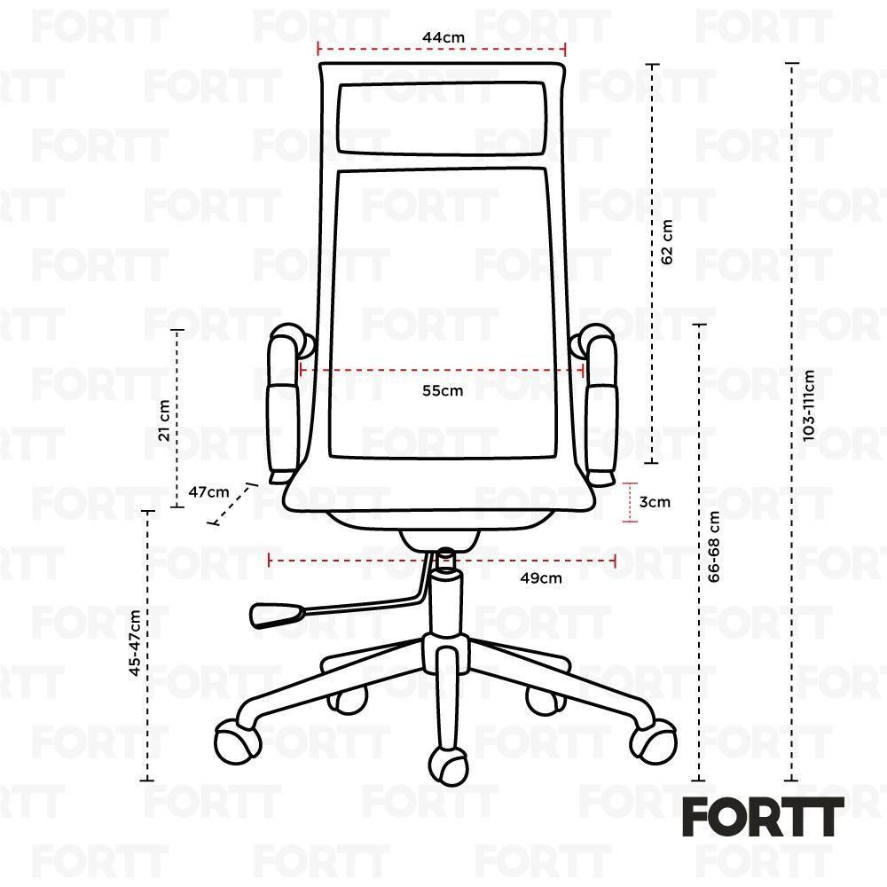 Cadeira De Escritório Esteirinha Tela Mesh Base Cromada Com Rodinha Fortt Salta Marrom - Cef04-p - 5