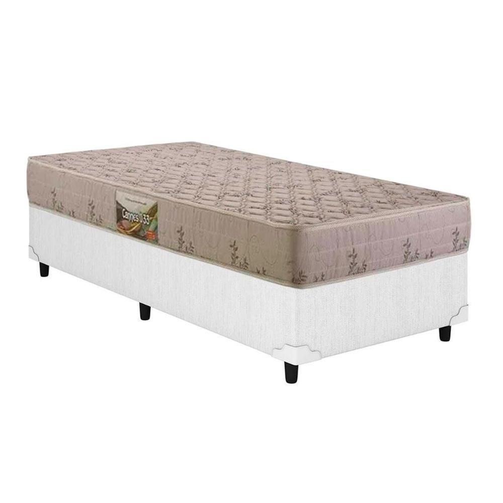 Cama Box Solteiro: Colchão Espuma D33 Herval Cannes + Base Crc Courano Clean(88x188) - 1