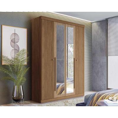 Guarda Roupa Solteiro Buriti Jatoba 4 Portas de Abrir 2 Gavetas Buriti Jatoba Santos