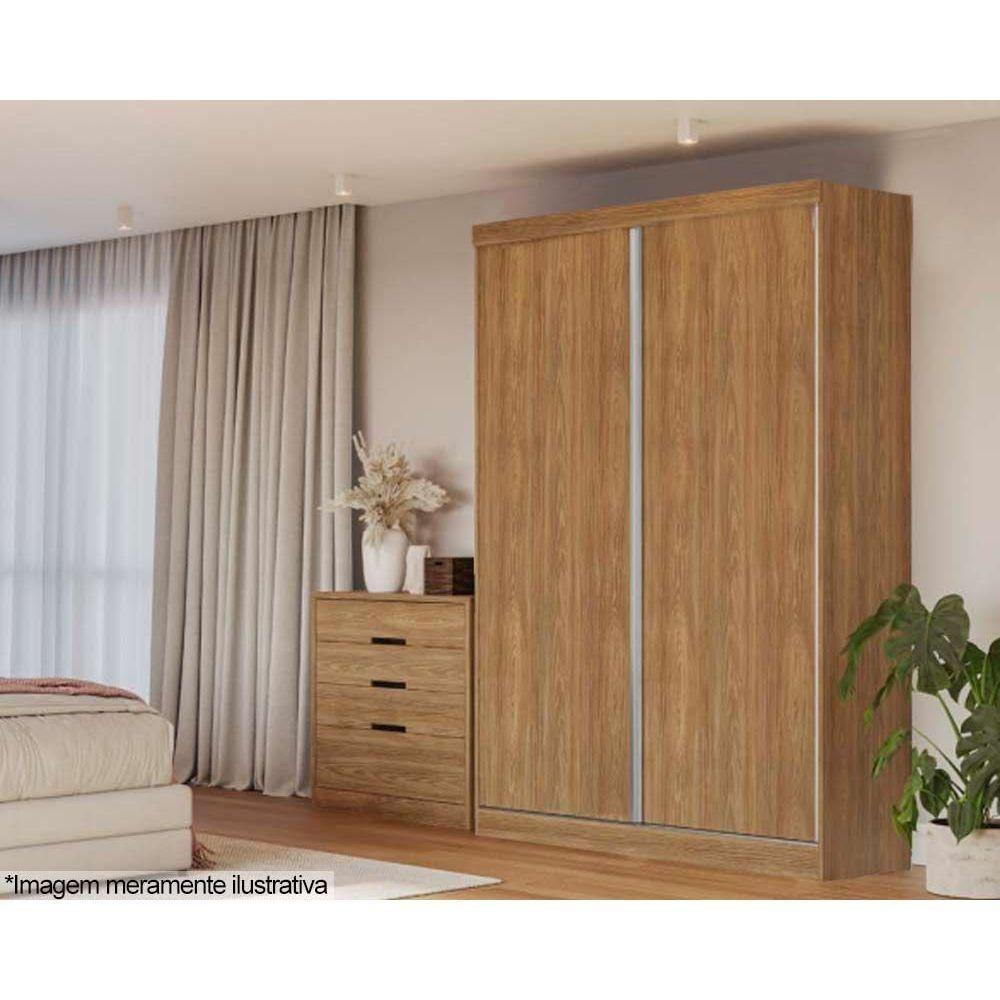 Guarda Roupa Solteiro 2 Portas de Correr e 2 Gavetas N571 Branco/Verde Oliva - Kappesberg - 3