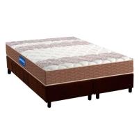 Cama Box Queen: Colchão Espuma D33 Probel Guarda Costas + Base CRC Suede Brown(158x198) - 1