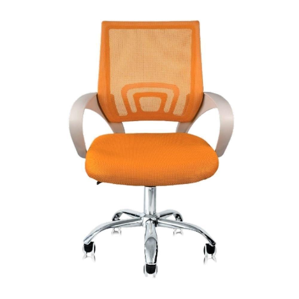 Cadeira De Escritório Secretária Base Cromada Com Rodinha Fortt Lisboa Laranja - Csf02-lj - 6
