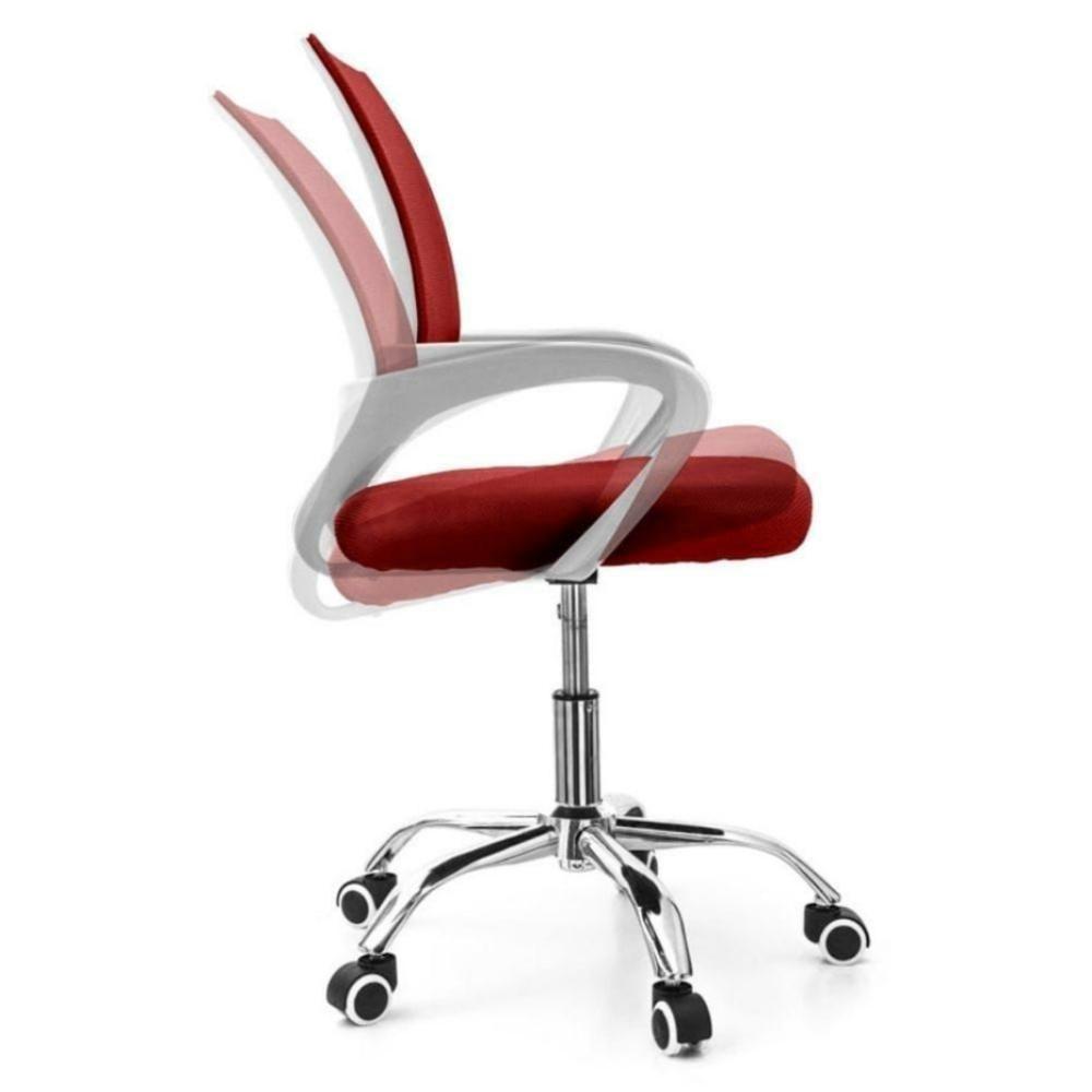 Cadeira De Escritório Secretária Base Cromada Com Rodinha Fortt Lisboa Vermelha - Csf02-v - 6