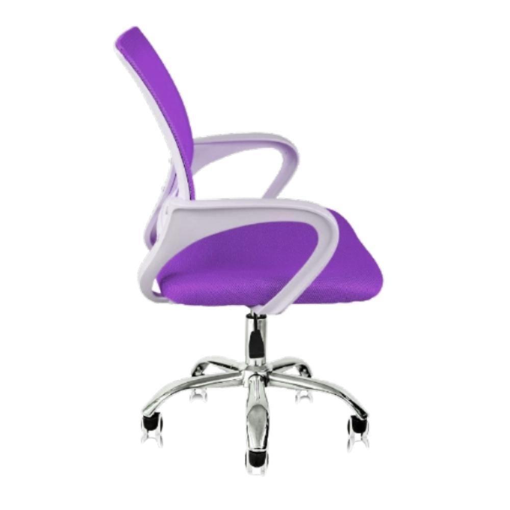 Cadeira De Escritório Secretária Base Cromada Com Rodinha Fortt Lisboa Roxa - Csf02-rx - 6