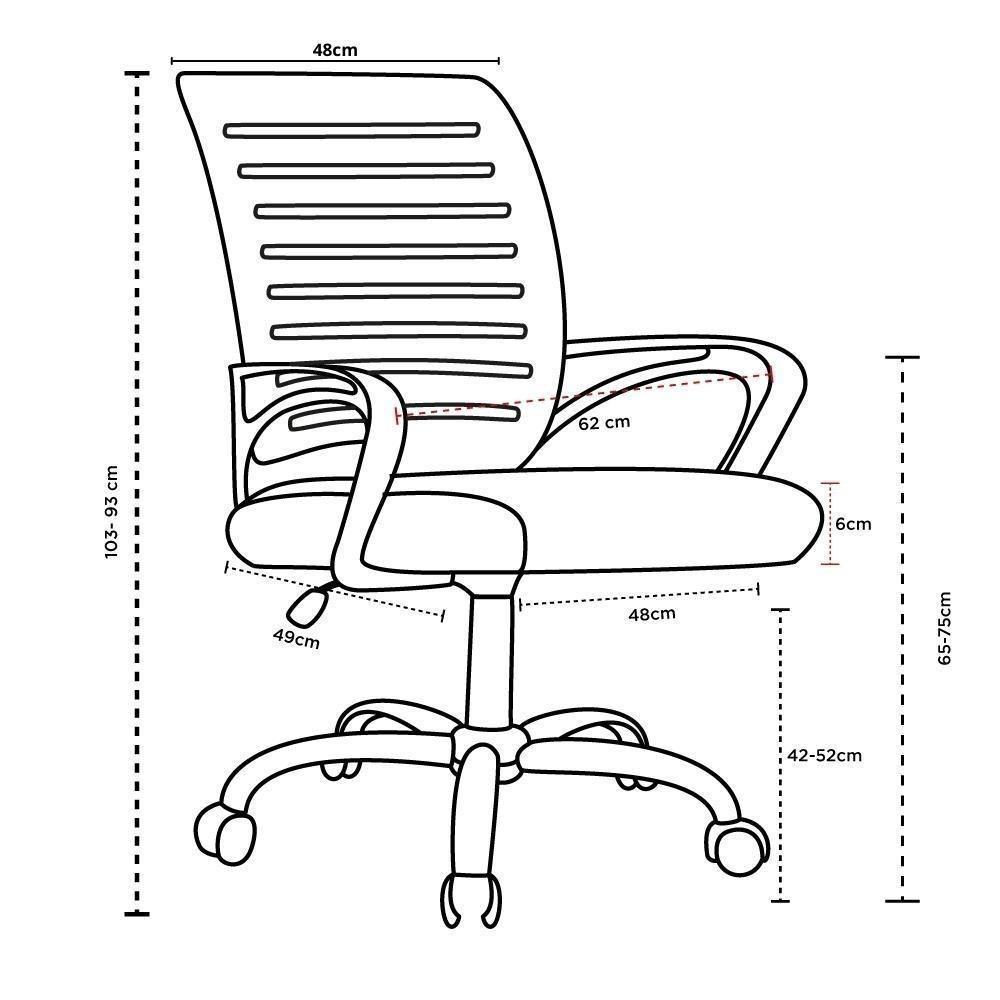 Cadeira De Escritório Secretária Com Base Cromada Com Rodinha Fortt Braga Preta - Csf04-p - 3
