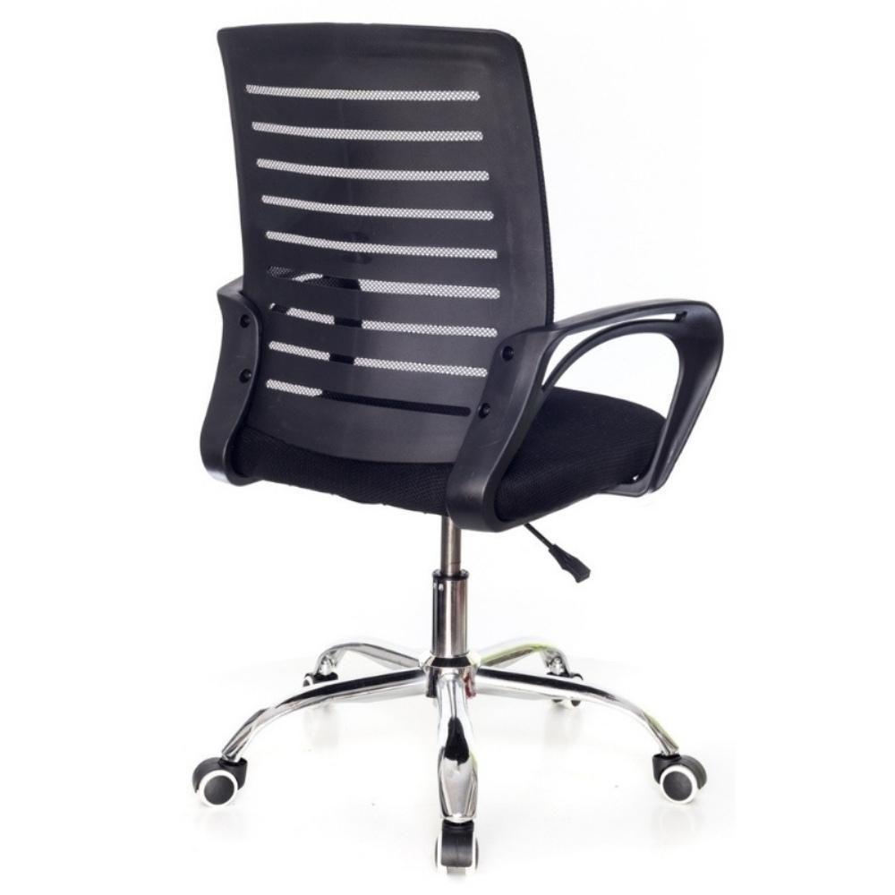 Cadeira De Escritório Secretária Com Base Cromada Com Rodinha Fortt Braga Preta - Csf04-p - 5
