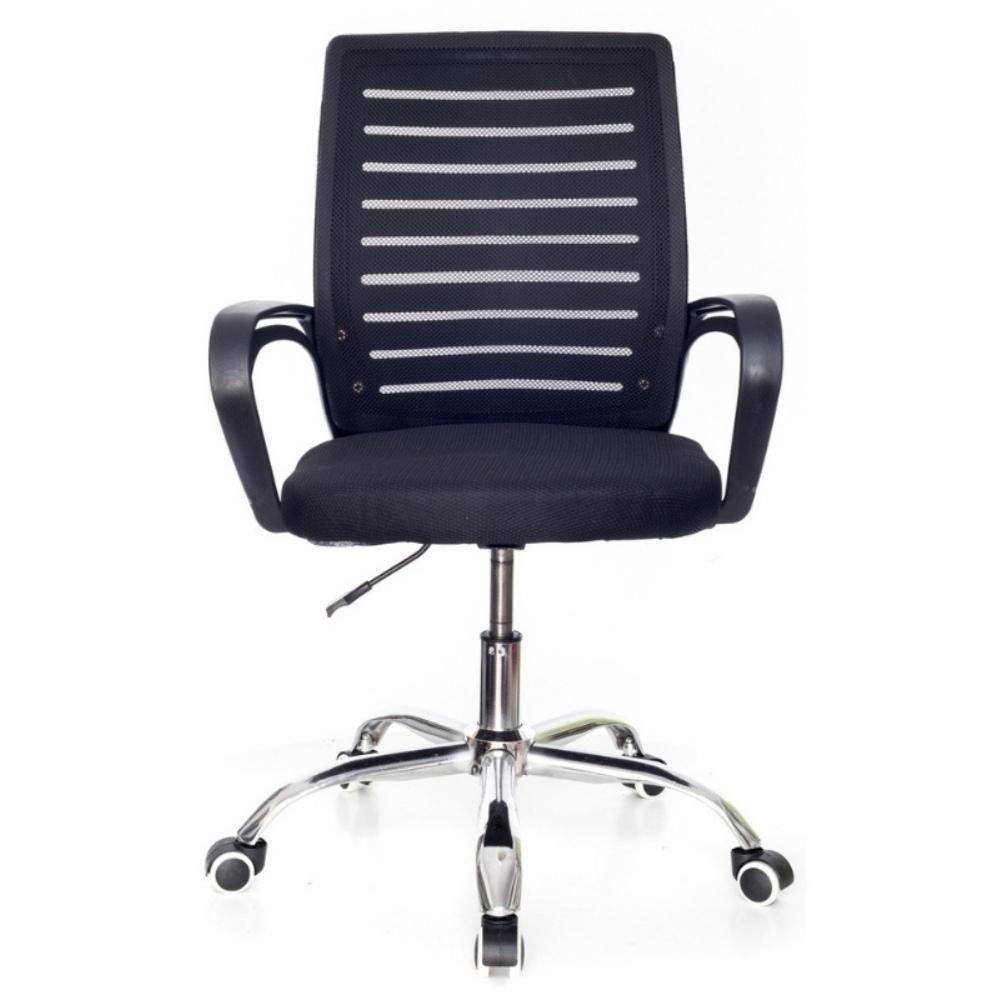 Cadeira De Escritório Secretária Com Base Cromada Com Rodinha Fortt Braga Preta - Csf04-p - 6