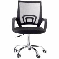 Cadeira De Escritório Secretária Base Cromada Com Rodinha Fortt Roma Preta - Csf06-p - 2