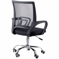 Cadeira De Escritório Secretária Base Cromada Com Rodinha Fortt Roma Preta - Csf06-p