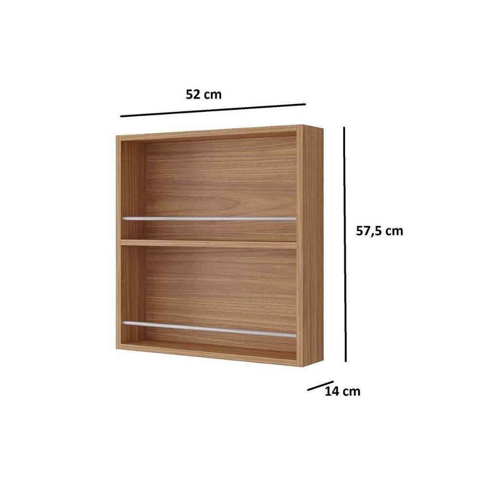 Armário Aéreo p/ Cozinha Eloise Porta Tempero 52 cm Freijo - MGM - 4