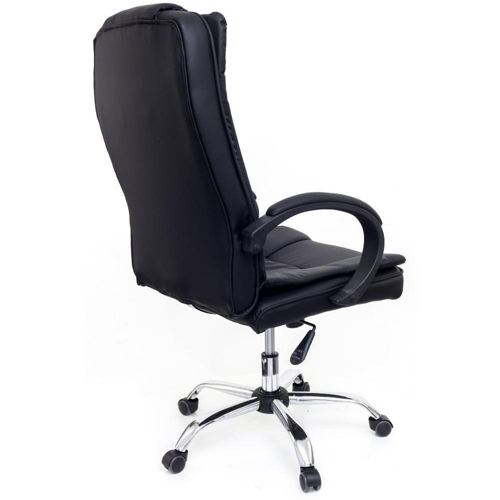 Cadeira De Escritório Presidente Base Cromada Com Rodinha Fortt Lille Preta - Cpf12-p - 5