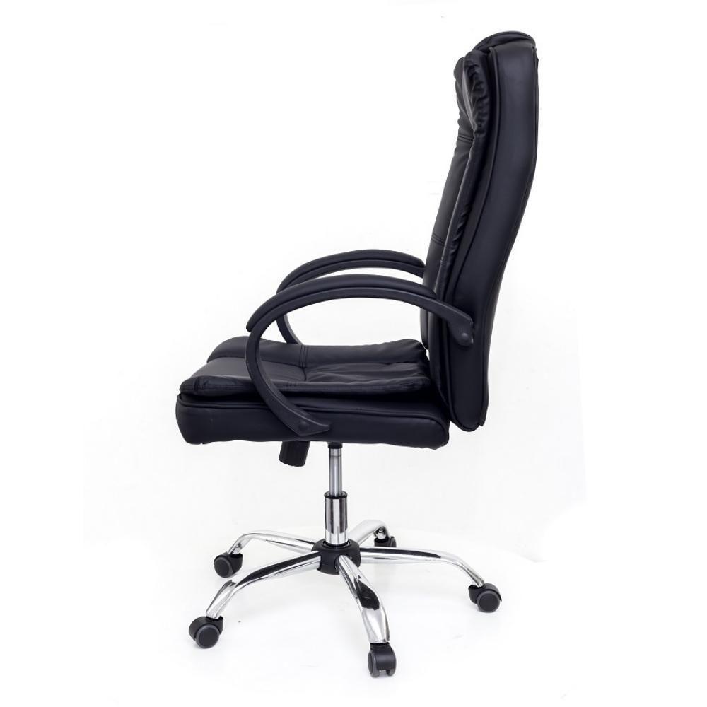 Cadeira De Escritório Presidente Base Cromada Com Rodinha Fortt Lille Preta - Cpf12-p - 6