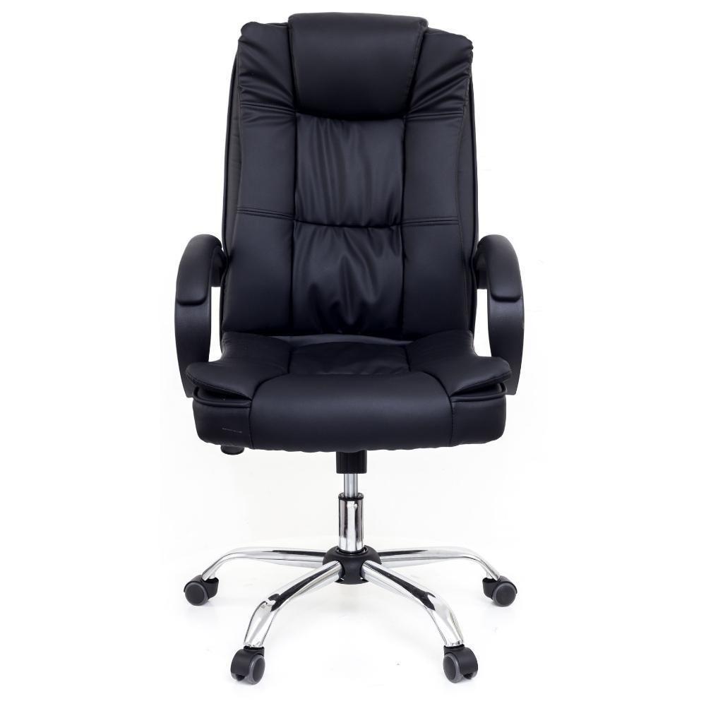 Cadeira De Escritório Presidente Base Cromada Com Rodinha Fortt Lille Preta - Cpf12-p - 7