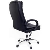 Cadeira De Escritório Presidente Base Cromada Com Rodinha Fortt Lille Preta - Cpf12-p - 5