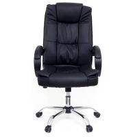 Cadeira De Escritório Presidente Base Cromada Com Rodinha Fortt Lille Preta - Cpf12-p - 7